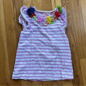 Mini Boden striped floral shirt